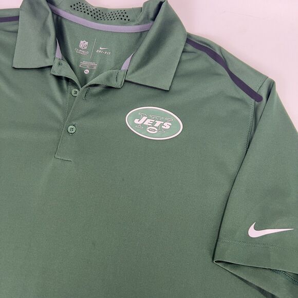 New York Jets XL Nike NFL On Field Dri-Fit Polo Shirt Green Football Game Day - Picture 4 of 14